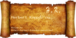 Herbert Koppány névjegykártya